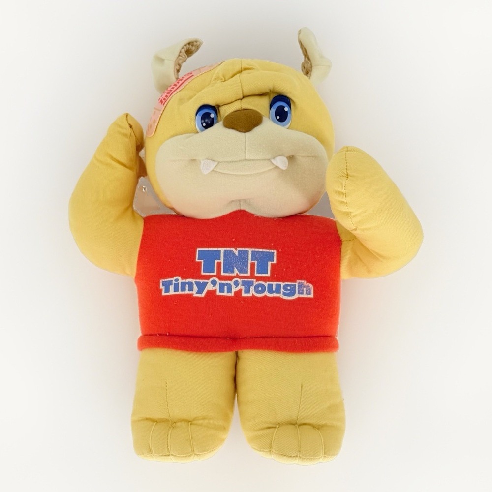 Vintage 1987 Rough 'N Tumbles TNT Tiny 'n' Tough Bulldog Plush Korea HTF Promo
